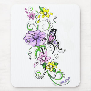 Mousepad Borboleta Floral