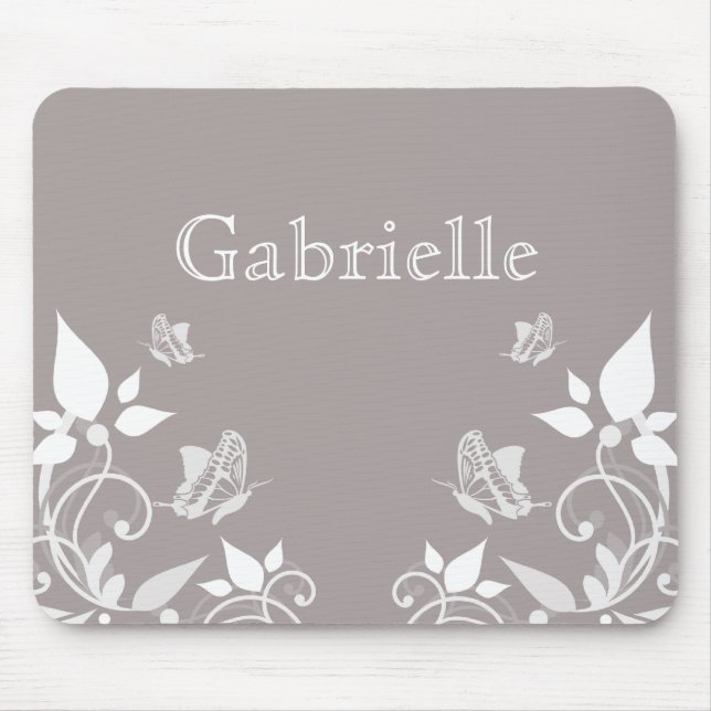 Mousepad Borboleta Floral de Ivory (Frente)