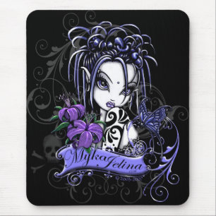 Mousepad Borboleta gótico roxa do país das fadas do