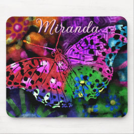 Mousepad Borboleta Inseto Abstrato Púrpura Cor-de-rosa Cor-