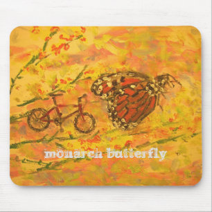 Mousepad borboleta monarca e arte de bicicleta