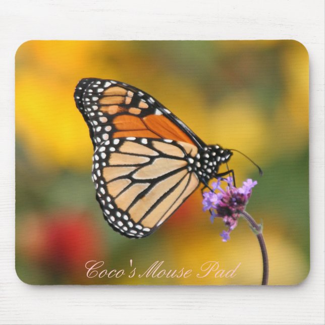 Mousepad Borboleta Monarca em Busca de pólen (Frente)