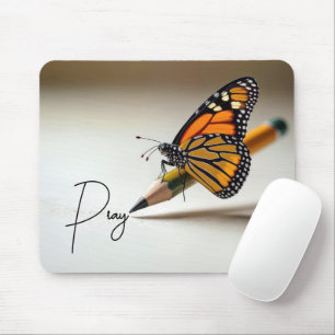 Mousepad Borboleta Monarca Em Lápis Com Texto