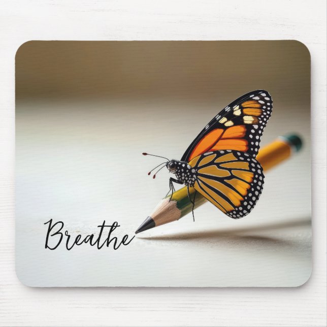 Mousepad Borboleta Monarca Em Lápis Com Texto (Frente)