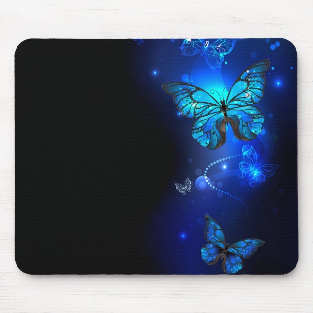 Mousepad Borboleta Morpho no Fundo Escuro (Frente)