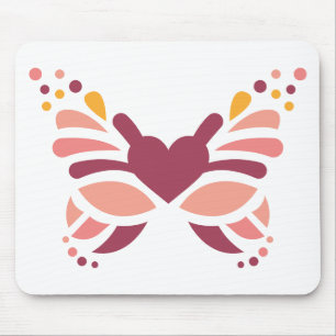 Mousepad Borboleta Pastel Boho Feminina Elegante