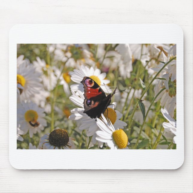 Mousepad Borboleta Preta Vermelha Roxa em Disias (Frente)