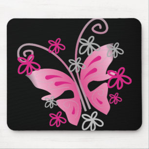 mousepad borboleta rosa