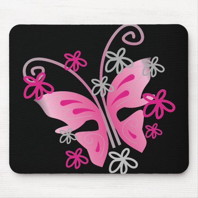 mousepad borboleta rosa (Frente)