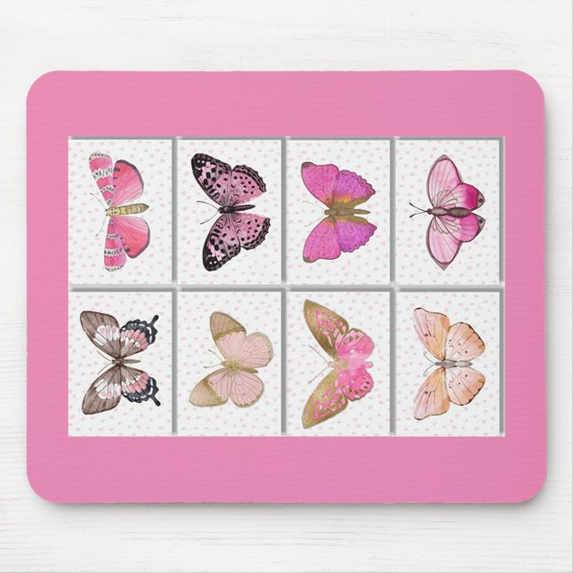 Mousepad Borboleta Rosa Girassol (Frente)