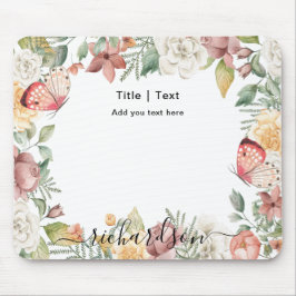 Mousepad Borboleta Rosa Rosa botulínica russa Personalizada
