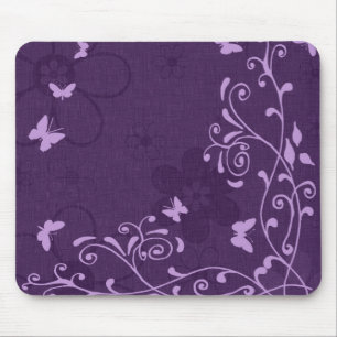 Mousepad Borboleta Roxa Elegante Personalizável