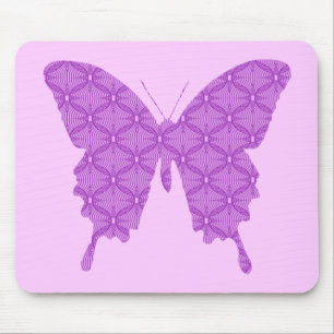 Mousepad Borboleta, teste padrão abstrato, lavanda e roxo