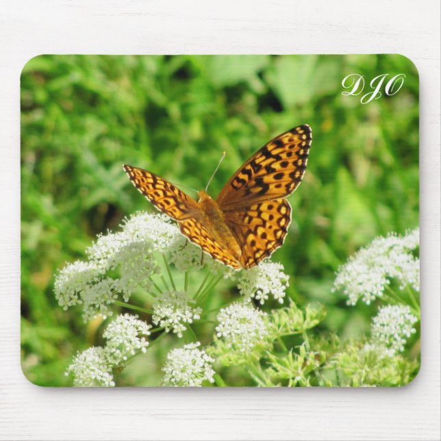 Mousepad Borboleta Tigre na Flor Branca (Frente)