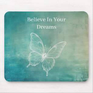 Mousepad Borboleta Verde Branca