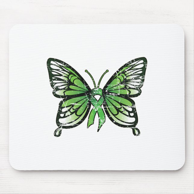 Mousepad Borboleta Verde de Sensibilização para a Saúde (Frente)