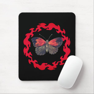 Mousepad Borboleta Vermelha em um Círculo de Fogo - Símbolo