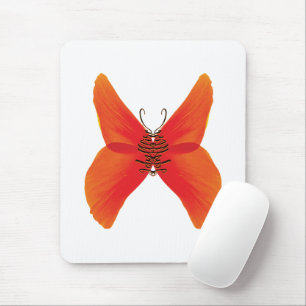 Mousepad Borboleta Vermelha Laranja com o seu nome