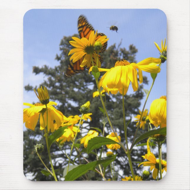 Mousepad Borboletas Abelhas N Girassóis (Frente)