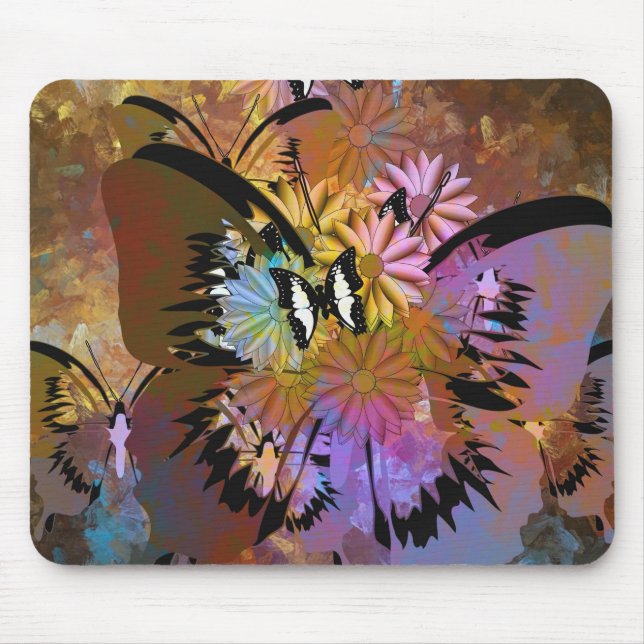 Mousepad Borboletas abstrato (Frente)