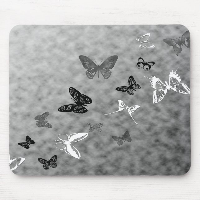 Mousepad Borboletas brancas e pretas (Frente)