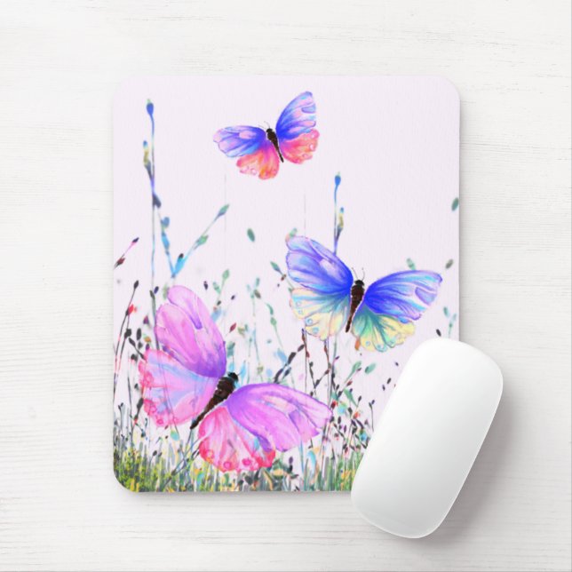 Mousepad Borboletas da Primavera Voando na Natureza Mouse P (Com mouse)