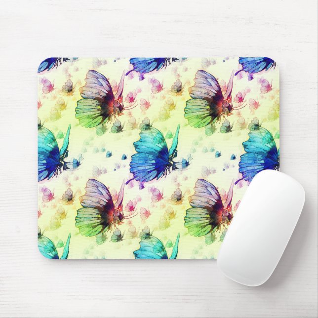 Mousepad Borboletas de Aquarela (Com mouse)