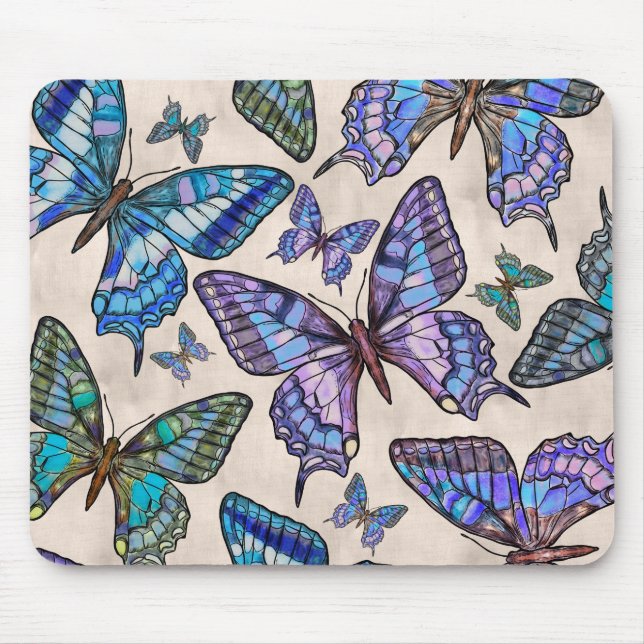 Mousepad Borboletas de Aquarela - pastos gentis (Frente)