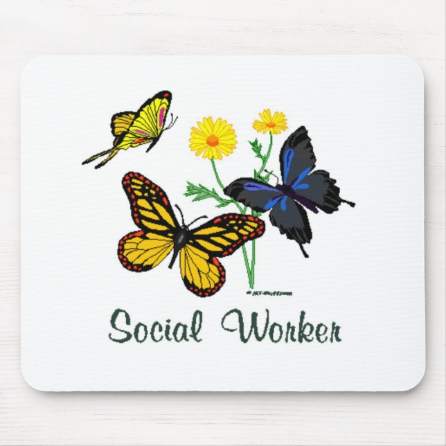 Mousepad Borboletas do assistente social (Frente)