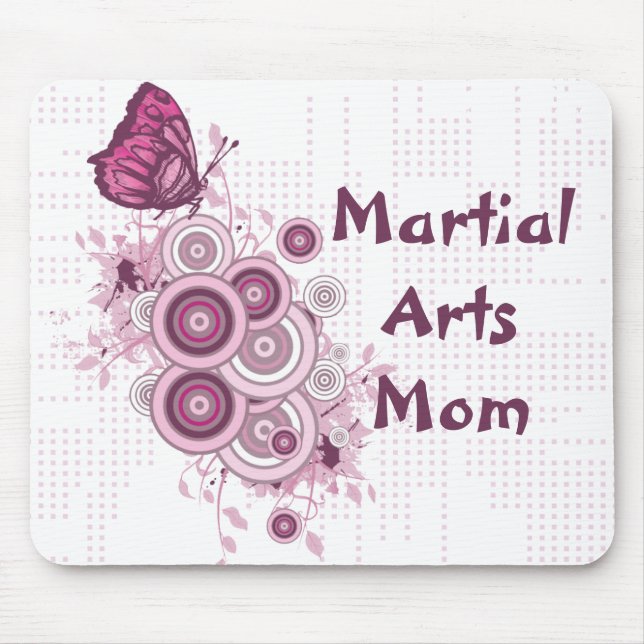 Mousepad Borboletas do rosa da mamã das artes marciais (Frente)