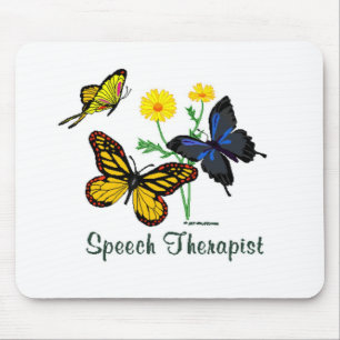 Mousepad Borboletas do terapeuta de discurso