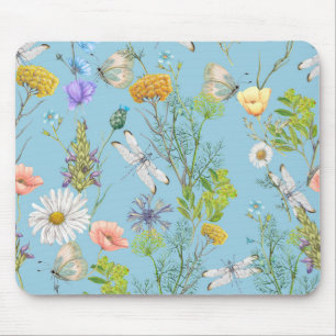 Mousepad Borboletas e Dragões em Flores Selvagens