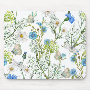 Mousepad Borboletas e dragões voam com flores