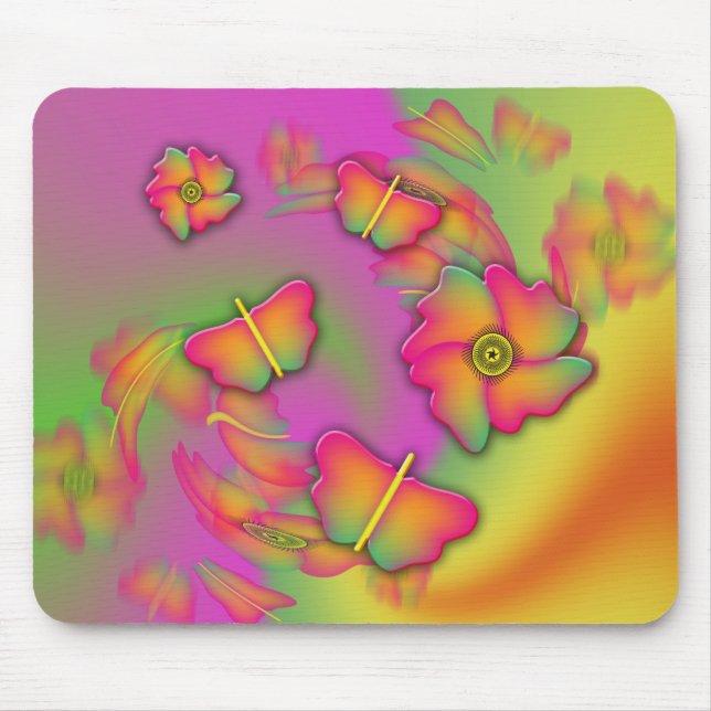 Mousepad Borboletas e flores (Frente)