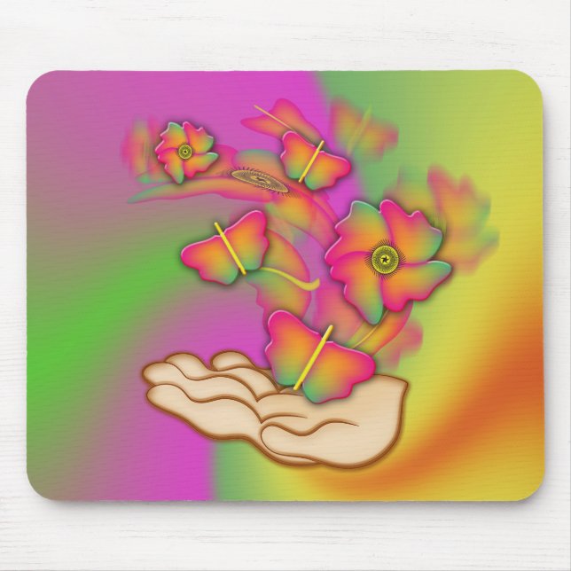 Mousepad Borboletas e flores (Frente)