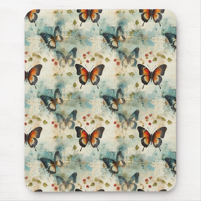 Mousepad Borboletas e flores coloridas (7) (Frente)