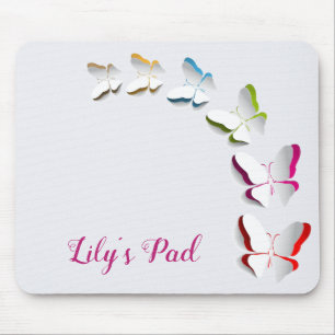 Mousepad Borboletas em branco com nome