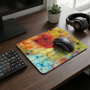 Mousepad Borboletas em madeira russa colorida