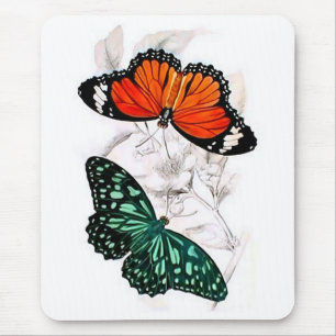 Mousepad Borboletas - Laranja e Verde