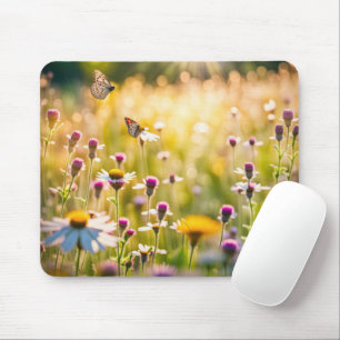 Mousepad Borboletas No Prado De Flor Selvagem