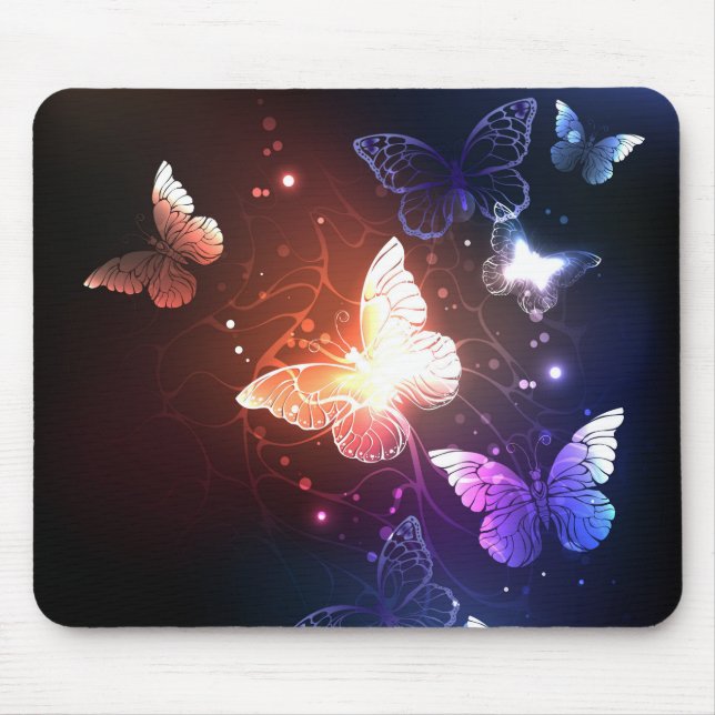Mousepad Borboletas noturnas brilhantes (Frente)