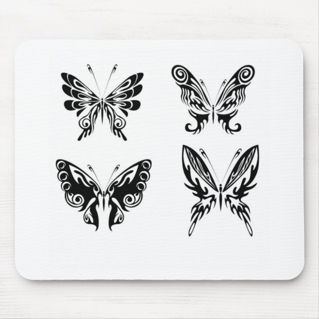 Mousepad Borboletas Pretas E Brancas (Frente)