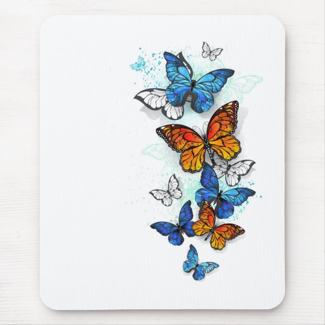 Mousepad Borboletas voadoras Morpho e Monarca (Frente)