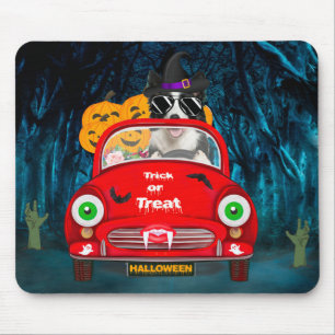 Mousepad Borda Cão Condutor Carro Assustador Halloween