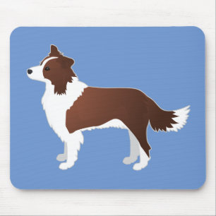 Mousepad Borda Collie Red Dog Breed Side View Silhouette