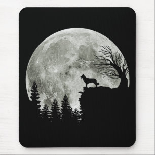 Mousepad Borda da silhueta Collie no Cão das Halloween das
