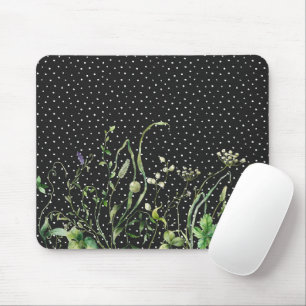 Mousepad Borda De Flor Selvagem Nas Bolinhas