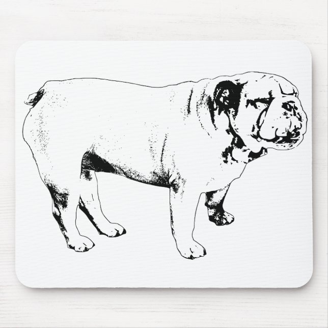 Mousepad borda firme, bulldog (Frente)