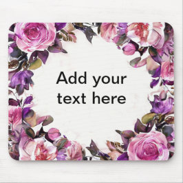 Mousepad Borda Floral em Aquarela Bonita