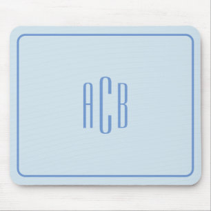 Mousepad Borda Simples - Três Letras Azul Monograma